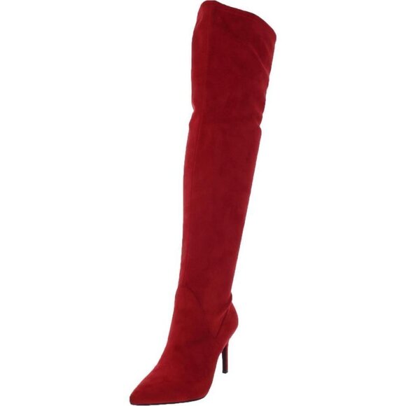 NWT! ($140) Jessica Simpson Sexy Red Boots Tall Over the knee boots heels, Sz 5 - Picture 5 of 10